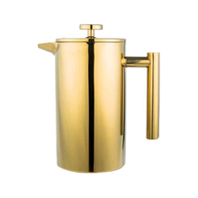 Load image into Gallery viewer, French Press Coffee Maker Stainless Steel Golden Plating (8 cup, 1000ml, 34 oz) - yycoffee
