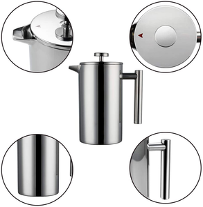 French Press Coffee Maker Stainless Steel Coffee Press (8 cup, 1 L, 34 oz) - yycoffee