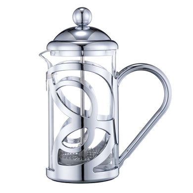 French Press Coffee Maker Heat Resistant Borosilicate Glass Coffee Press 12oz Silver - yycoffee