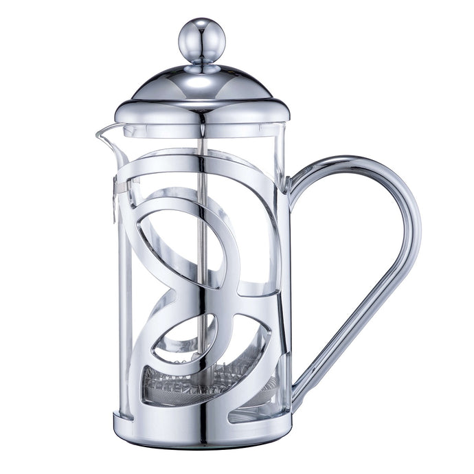 French Press Coffee Maker Heat Resistant Borosilicate Glass Coffee Press 12oz Silver - yycoffee