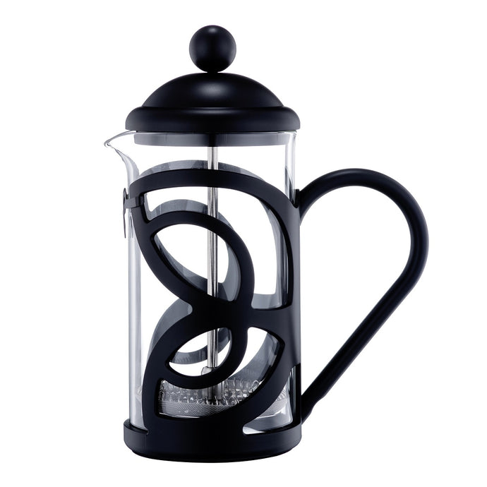 French Press Coffee Maker Heat Resistant Borosilicate Glass Coffee Press 12oz Black - yycoffee