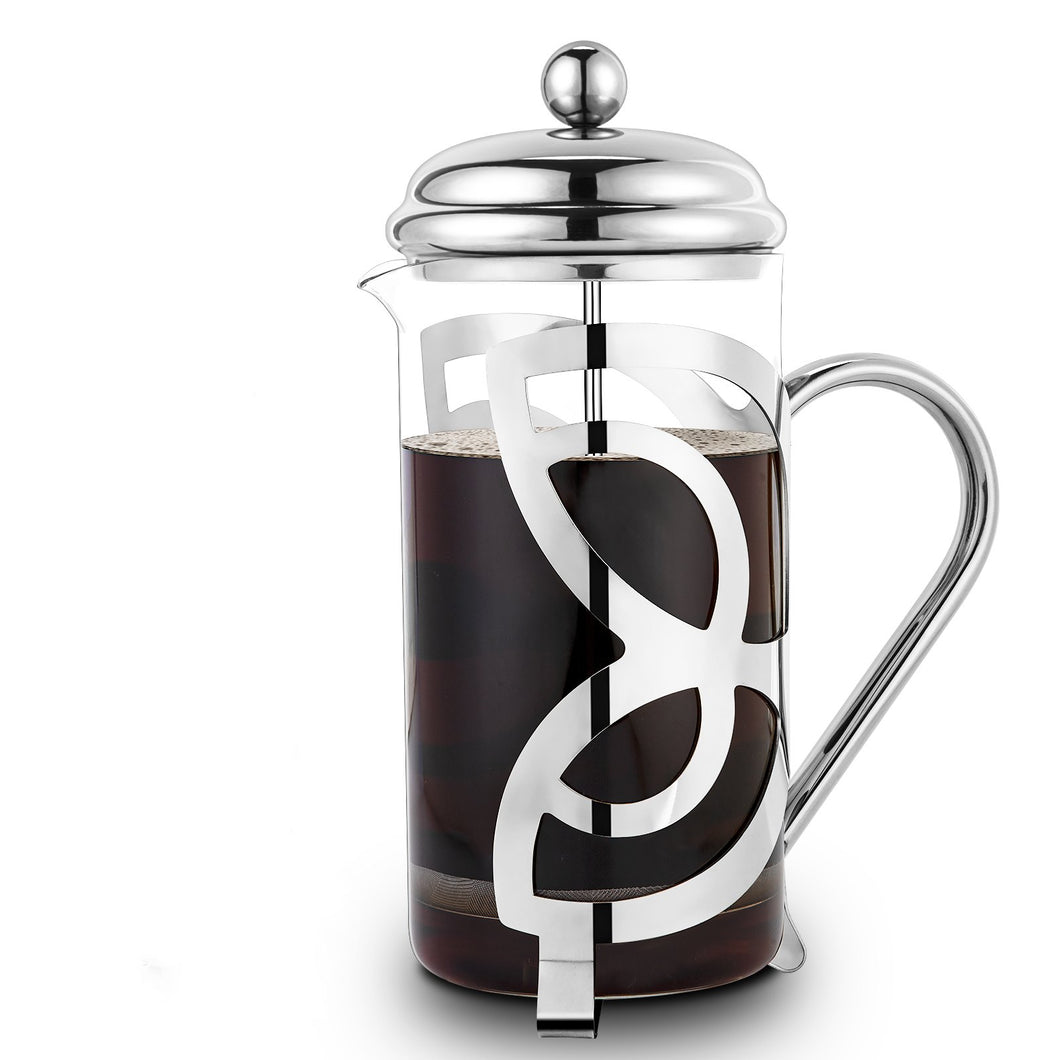 French Press Coffee Maker,304 Grade Stainless Steel & Heat Resistant Borosilicate Glass, (1 Liter,34OZ) - yycoffee