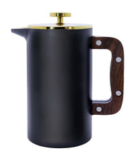 โหลดรูปภาพลงในเครื่องมือใช้ดูของ Gallery French Press Walnut Handle Black Gold (8 cup, 1000ml, 34 oz) - yycoffee
