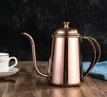 Загрузить изображение в средство просмотра галереи, Coffee Copper Color Gooseneck Hand Brew Kettle, 650ML - yycoffee
