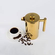 Load image into Gallery viewer, French Press Coffee Maker Stainless Steel Golden Plating (8 cup, 1000ml,  34 oz) - yycoffee
