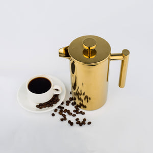 French Press Coffee Maker Stainless Steel Golden Plating (8 cup, 1000ml,  34 oz) - yycoffee