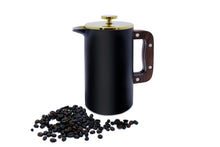 โหลดรูปภาพลงในเครื่องมือใช้ดูของ Gallery French Press Walnut Handle Black Gold (8 cup, 1000ml, 34 oz) - yycoffee
