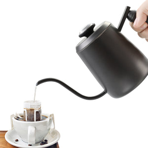 Gooseneck Coffee Kettle Stainless Steel Pour Over Coffee Ketttle 12oz, 350ml Long Narrow Spout Drip Gooseneck Pot with Thermometer - yycoffee