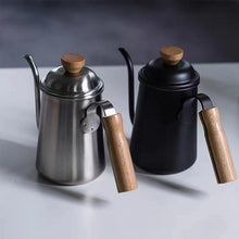 Load image into Gallery viewer, Coffee Stainless Steel Wooden Handle Drip Pot, 650ML - yycoffee
