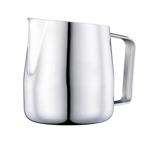 Milk Frothing Pitcher Stainless Steel Coffee Milk Frother Cup 14oz Milk Frothing Jug 420ml with Measurement Scale, Stainless Steel Finish - yycoffee