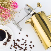 画像をギャラリービューアに読み込む, French Press Coffee Maker Stainless Steel Golden Plating (8 cup, 1000ml,  34 oz) - yycoffee
