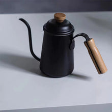 Load image into Gallery viewer, Coffee Stainless Steel Wooden Handle Drip Pot, 650ML - yycoffee
