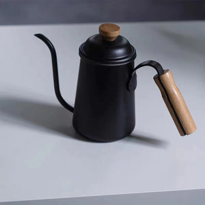 Coffee Stainless Steel Wooden Handle Drip Pot, 650ML - yycoffee