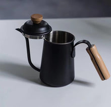 Load image into Gallery viewer, Coffee Stainless Steel Wooden Handle Drip Pot, 650ML - yycoffee
