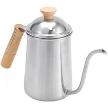 Laden Sie das Bild in den Galerie-Viewer, Coffee Stainless Steel Wooden Handle Drip Pot, 650ML - yycoffee
